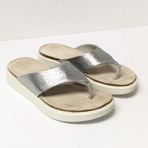 ECCO Corksphere Thong Sandals, Silver, Women's 35 EU (US 4-4.5)